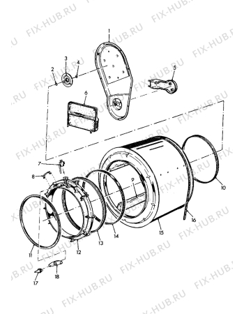 Взрыв-схема комплектующей Zanussi Z300CDW - Схема узла Drum